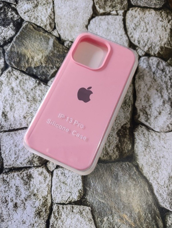 Producto - Funda silicone case con logo Iphone 13 Pro rosa