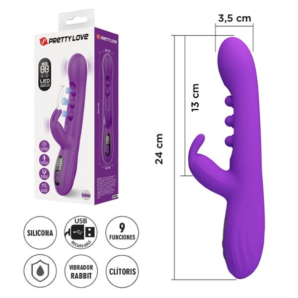 Producto - PRETTY LOVE  VIBRADOR RABBIT CON ESTIMULACIÓN POR GOLPETEOS Y LED