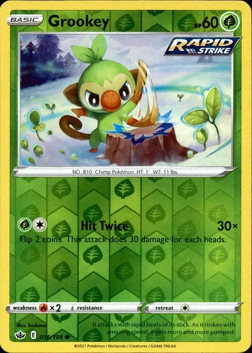 Producto - Grookey - 016/198 - Chilling Reign - Reverse Holo