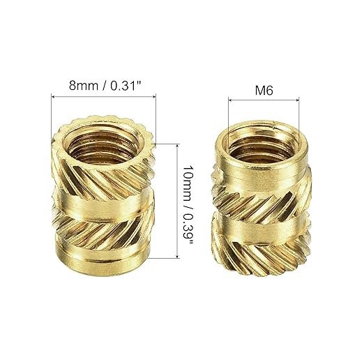 Producto - insertos Roscado de Bronce M6 de 10X8 - Pack X 20