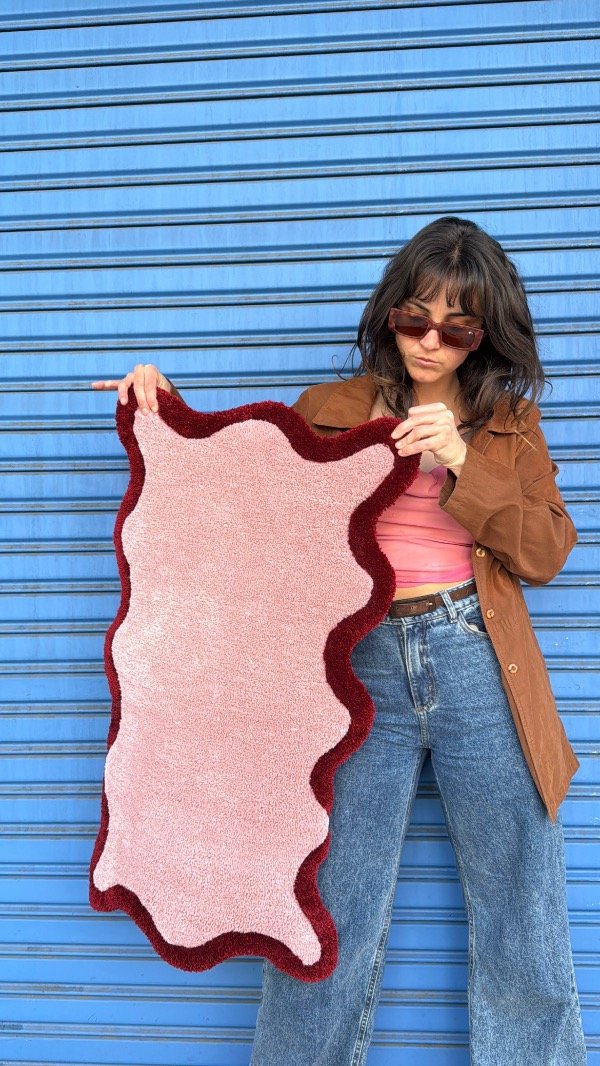 Producto - Alfombra Curvas Rosa