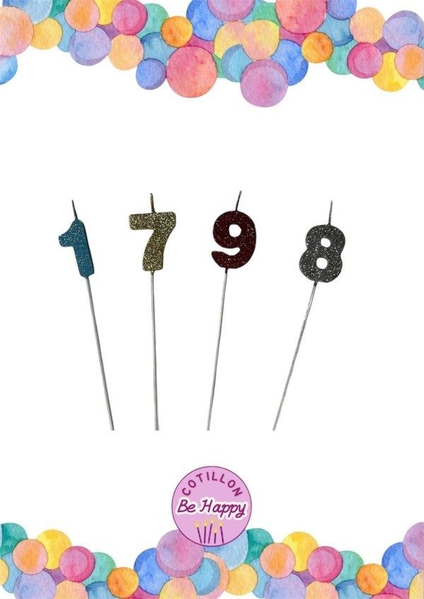 Producto - Vela Numero Gibreada palo Largo nro 7