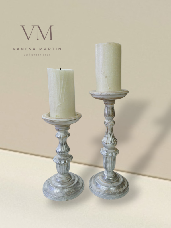 Producto - Candelabro para vela madera x 2 (sin velas)