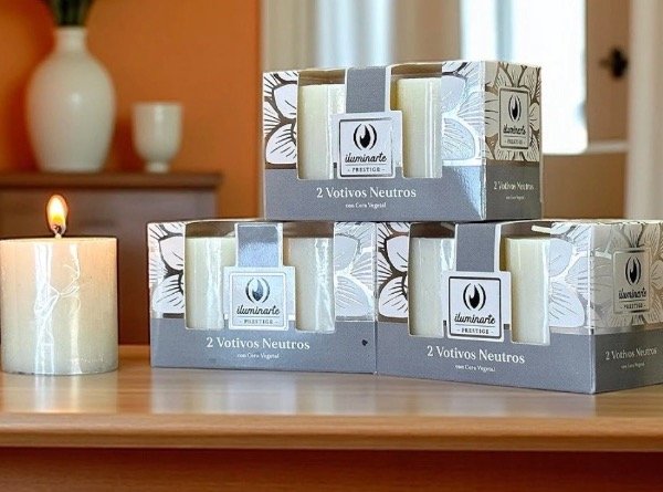 Producto - Veloncito 2 votivos neutros blancos cera vegetal