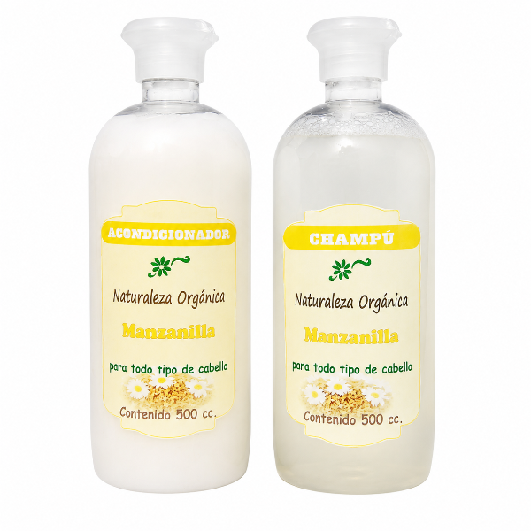 Producto - Champú y Acondicionador de Manzanilla 500 ml - Suavidad y nutrición familiar
