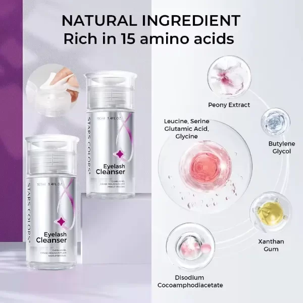 Producto - Lash Shampoo Eyelash Cleanser 100ml. - Stars Colors envase con tapa dosificadora - 2
