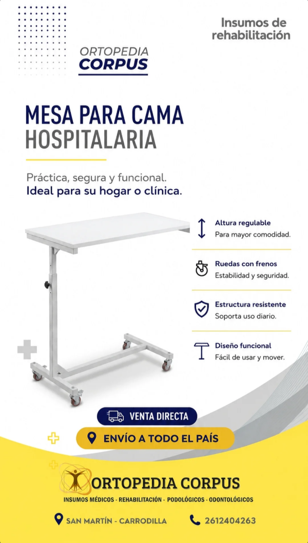 Producto - Mesa hospitalaria regulable