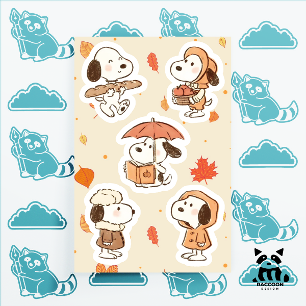 Producto - Plancha de Stickers Snoopy Otoñal