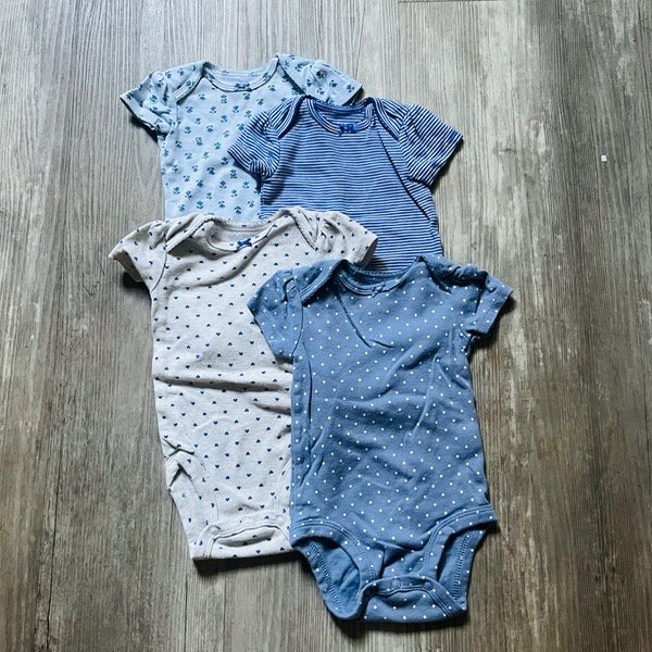 Producto - Set 4 Bodies Carters Azul 3M