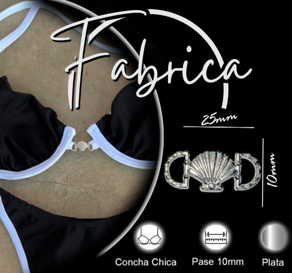Producto - Herraje Concha Chica. Pase: 10mm (1 unidad). Plata- Niquel
