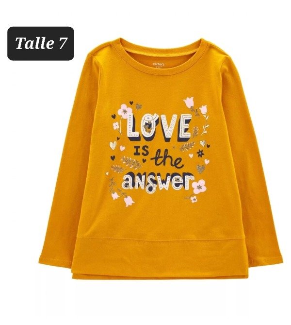 Remera manga larga carters talle 7 amarilla