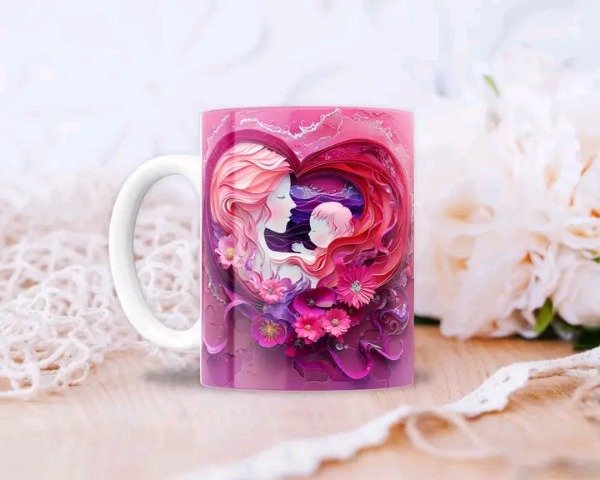 Producto - Diseños Para Sublimar Tazas - Corazón 3D Madres