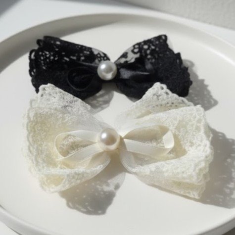 Producto - Broche para cabello moño de Encaje y perla