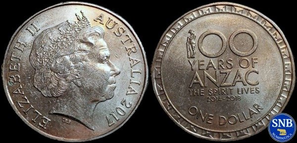 Producto - Australia - 1 Dólar (2017) KM #2936 100 Años de ANZAC.