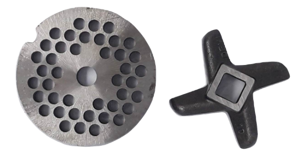 Producto - Disco Y Cuchilla Devi Para Picadora N10 Y N12 Afilable 6 mm