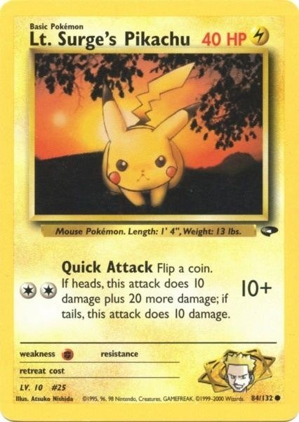 Producto - Lt. Surge's Pikachu 84/132 Gym Challenge Unlimited