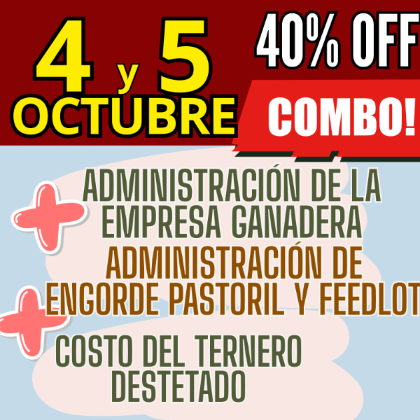 Producto - COMBO 3 CURSOS:Gestión Ganadera + Costo del Ternero + Engorde Pastoril y Feedlot - 0