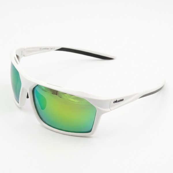 Producto - Anteojo Okuma Verde o Gris Mirror-B Espejados Polarizados UV400 Marco Blanco - 0