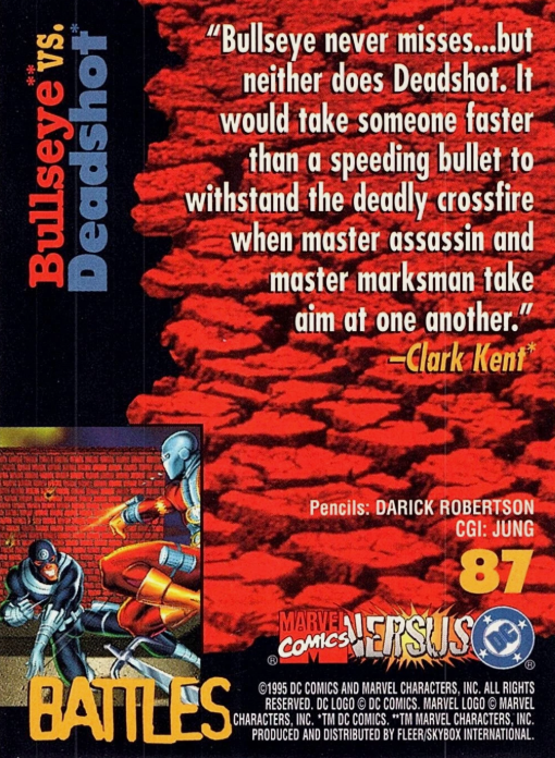 Producto - 1995 Fleer DC vs. Marvel Comics #87 - Bullseye / Deadshot BTL - 1