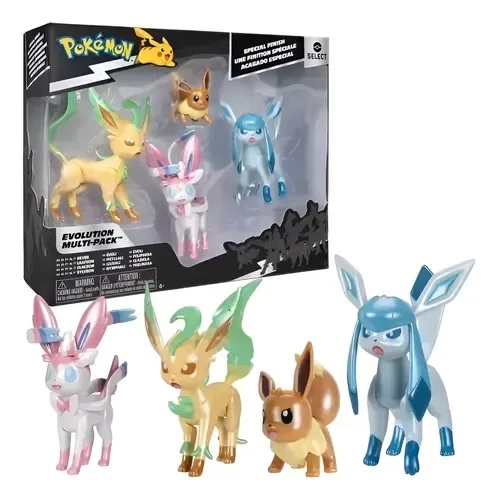 Producto - Figura Pokemon Select Evolution Multipack Eevee, Leafeon, Glaceon y Sylveon