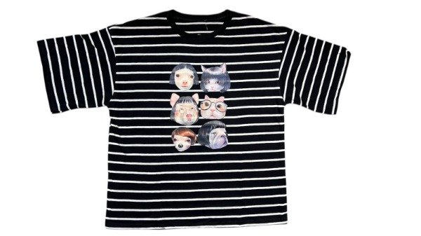 Producto - REMERA BOXY RAYAS RETRATO