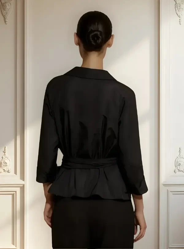 Producto - Saco blusa mujer Kimono cruzada tafeta colores - 3