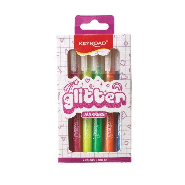 Producto - Marcadores Glitter - 6 Colores - Keyroad