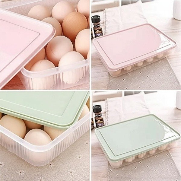 Producto - HUEVERA CON TAPA PLASTICO PVC 30X23X5 24 HUEVOS - 0