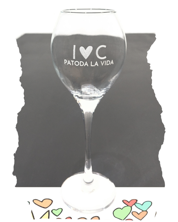 Producto - Copa prestige con iniciales y frase