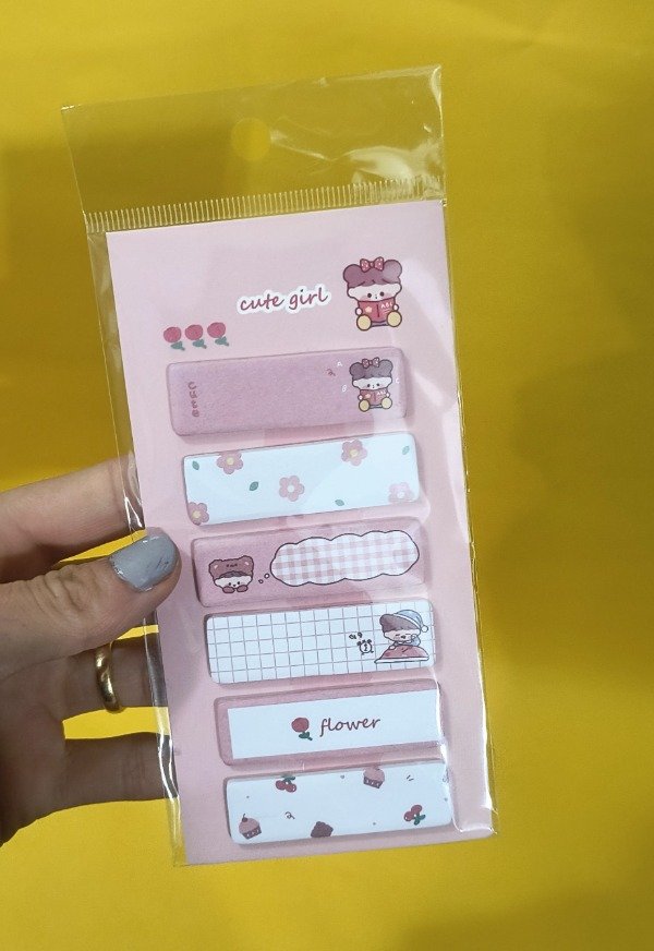 Producto - Notas adhesivas SEÑALADORAS cute girl ( 6 sets de 20 h)