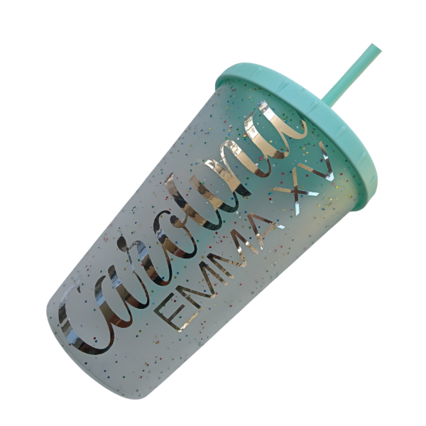 Producto - 20 Vasos  con Glitter 500 cc personalizado