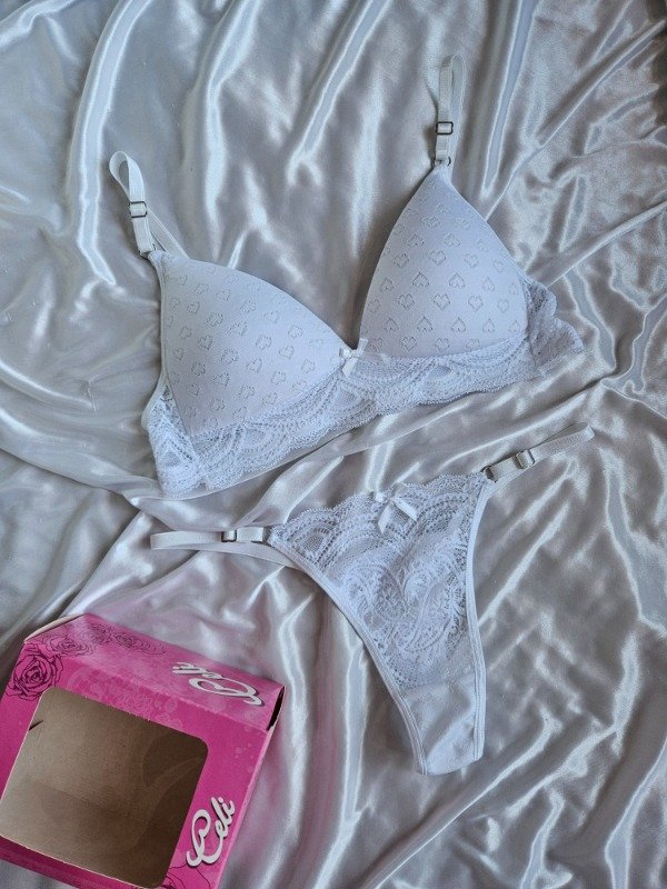 Producto - CONJUNTO TRIANGULITO DE ALGODON CON ENCAJE CELI BLANCO (A38 A)