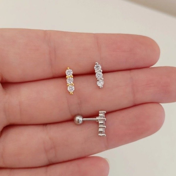 Producto - PIERCING HELIX TRIPLE STRASS x4