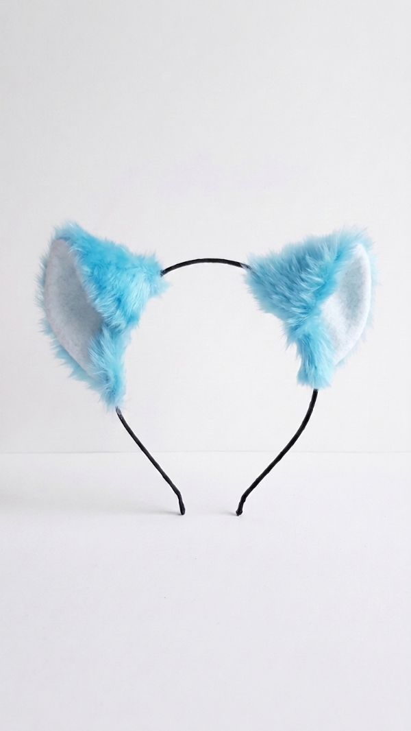 Producto - Vincha de gato neko simple celeste - 7