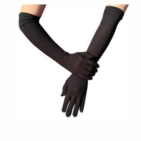 Producto - Guantes largos de tela color negro (40cm)