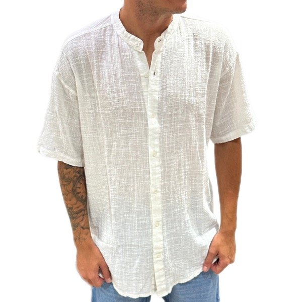 Producto - Camisa Lino Arrugado Blanca