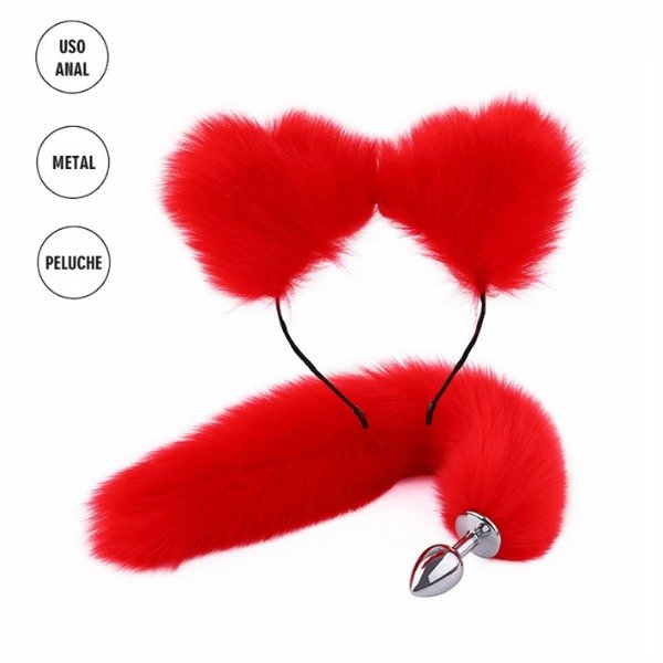 Producto - Plug cola de gato + orejas de gato rojas