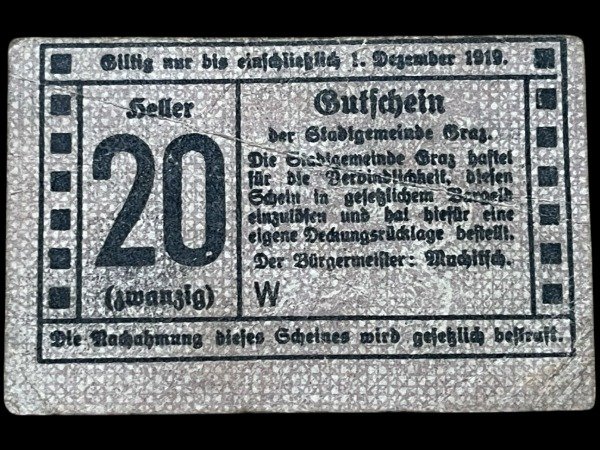 Producto - Austria - Graz (1919) 20 Heller