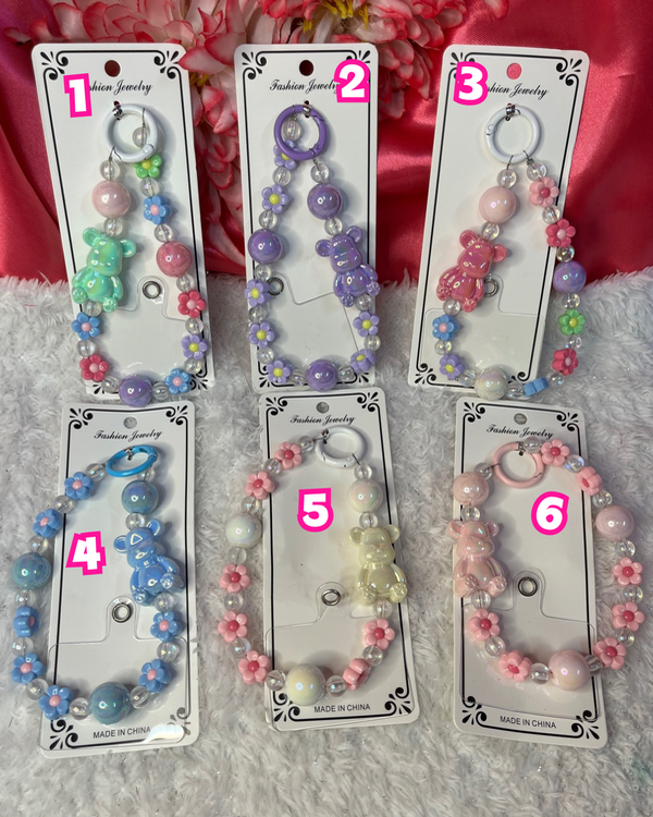 Producto - Llavero para celular osito y flor