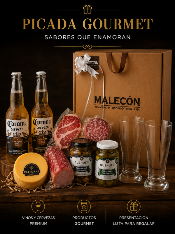 Producto - Caja de Regalo 2 Cervezas Corona 710 ml con Picada Completa y 2 Vasos Pinta - 2