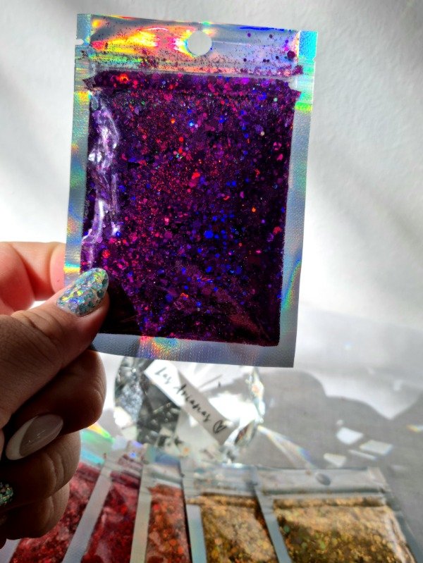 Producto - Glitter holográfico violeta x50g
