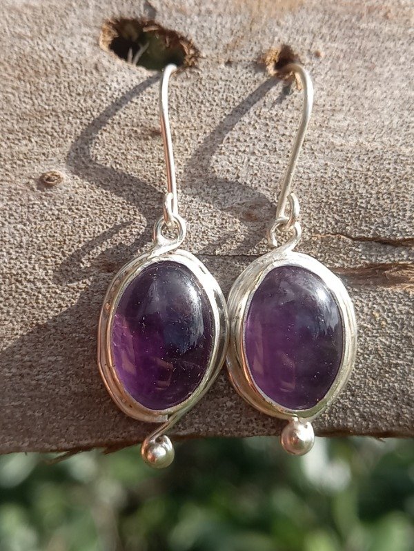 Producto - Aros de Cuarzo Amatista soldados