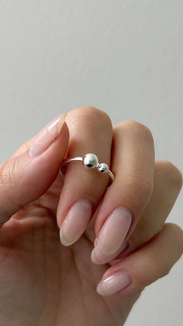 Producto - Anillo dos bolitas lisas fino P925 - 1