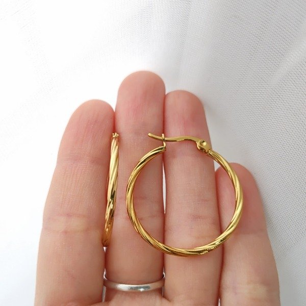 Producto - Argollas Torzadas 3cm AD