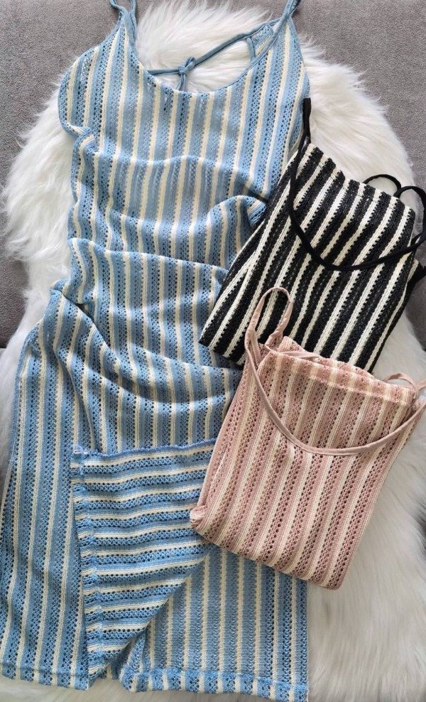 Producto - Vestido RAYADO CALADO - COD 4369