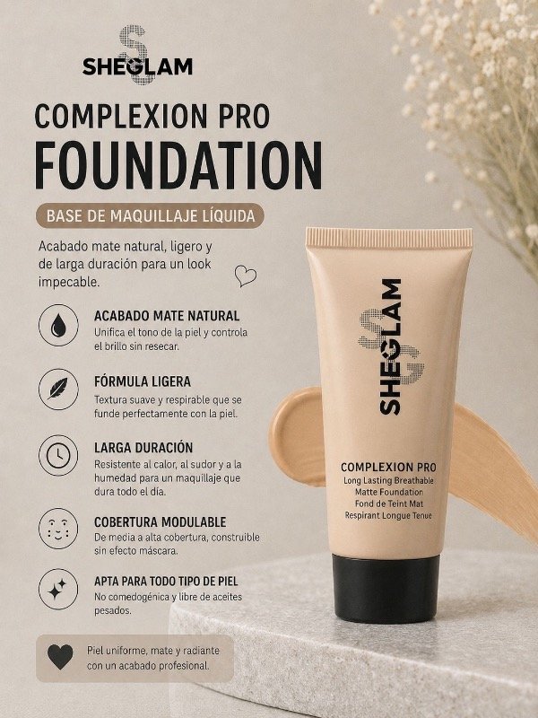 Producto - BASE DE MAQUILLAJE LIQUIDA SHEGLAM