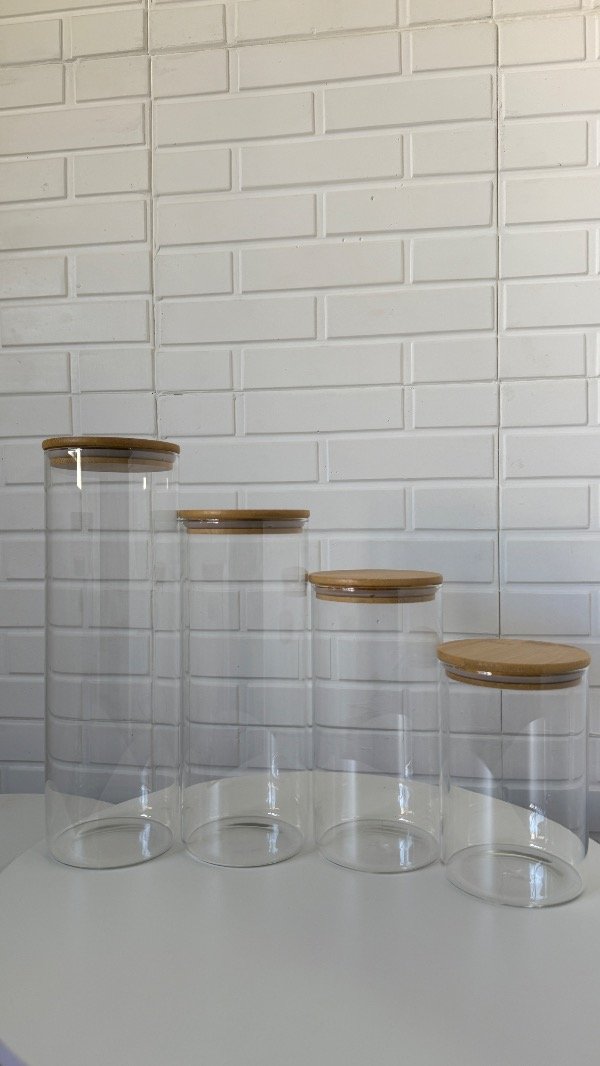 Producto - Set frasco de vidrio c/tapa hermética x4
