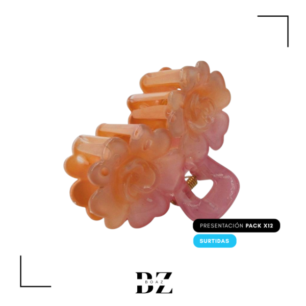 Producto - BROCHE X 12 PCS GR DOBLE FLOR 8 CM - 2010-7