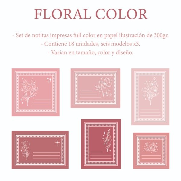 Producto - NOTITAS FLORAL COLOR - ROSA