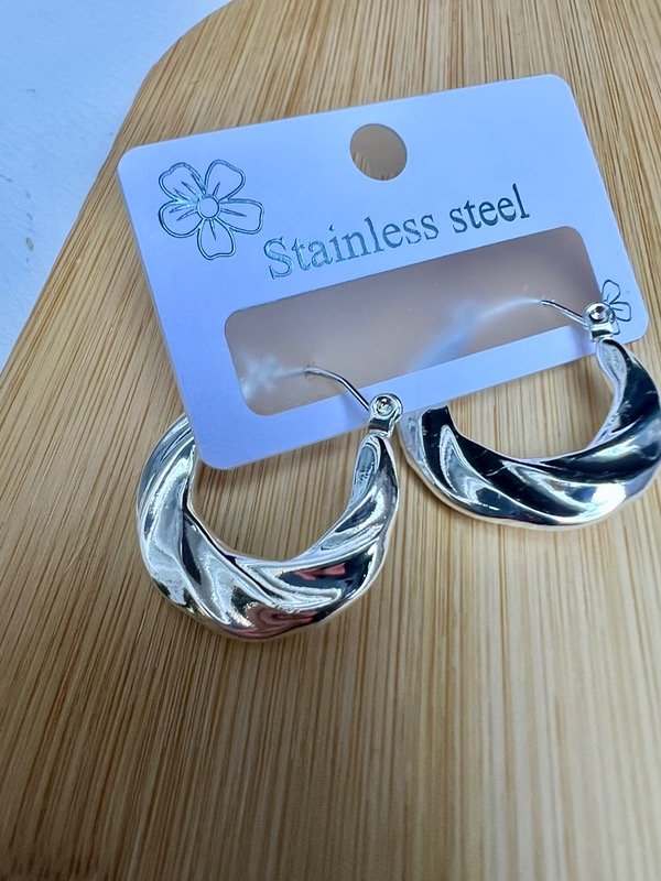Producto - Aros acero blanco Argolla